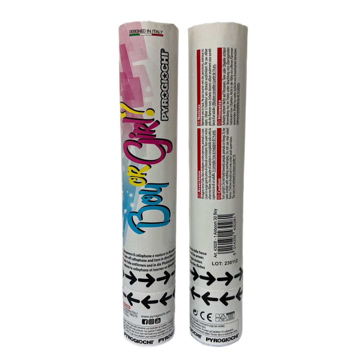 Cannone sparacoriandoli azzurri