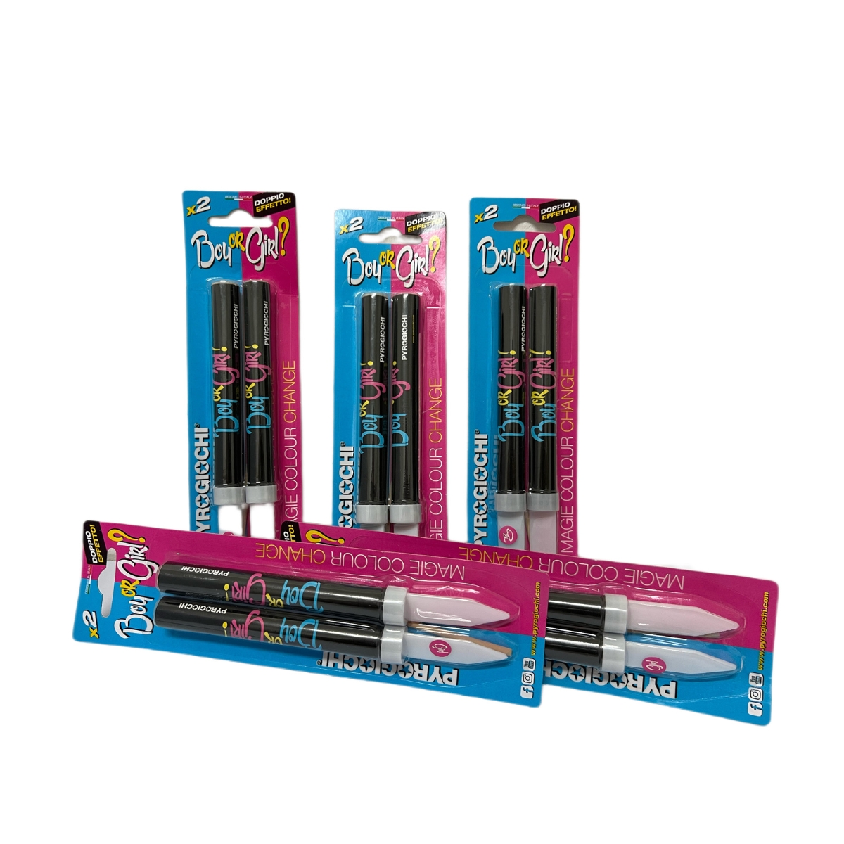 Giochi pirotecnici rosa e azzurro